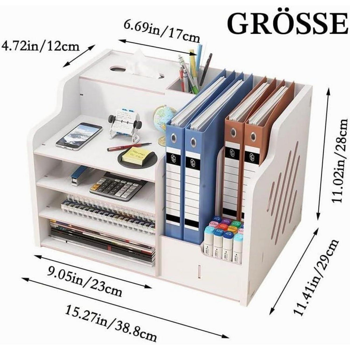 Holz Schreibtisch Organizer – Große Kapazität & DIY Büroablage