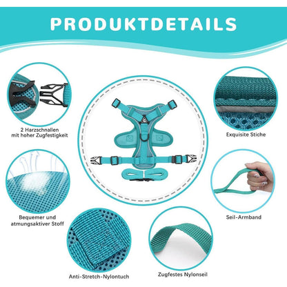 Verstellbares Katzengeschirr Ausbruchsicher mit Leine Set