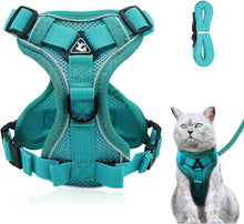 Verstellbares Katzengeschirr mit Leine Set Blauer See M