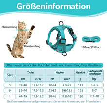 Verstellbares Katzengeschirr Ausbruchsicher mit Leine Set