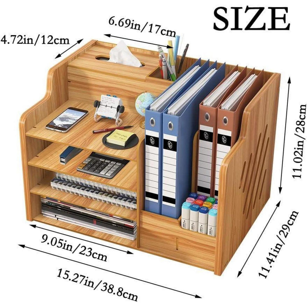Holz Schreibtisch Organizer – A4 Papier & Büro Aufbewahrung