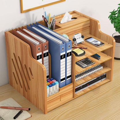 Holz Schreibtisch Organizer – A4 Papier & Büro Aufbewahrung