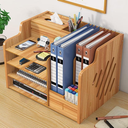 Holz Schreibtisch Organizer – A4 Papier & Büro Aufbewahrung