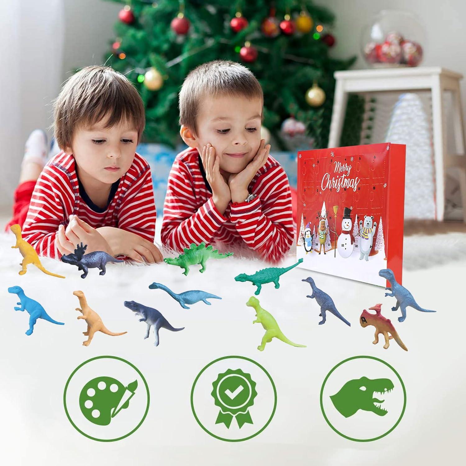 Adventskalender 2023 Kinder Dinosaurier Spielzeug Weihnachtskalender 24 Stück