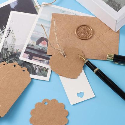 100 Stück Kraftpapier Geschenkanhänger Hochzeit Geburtstag Weihnachten