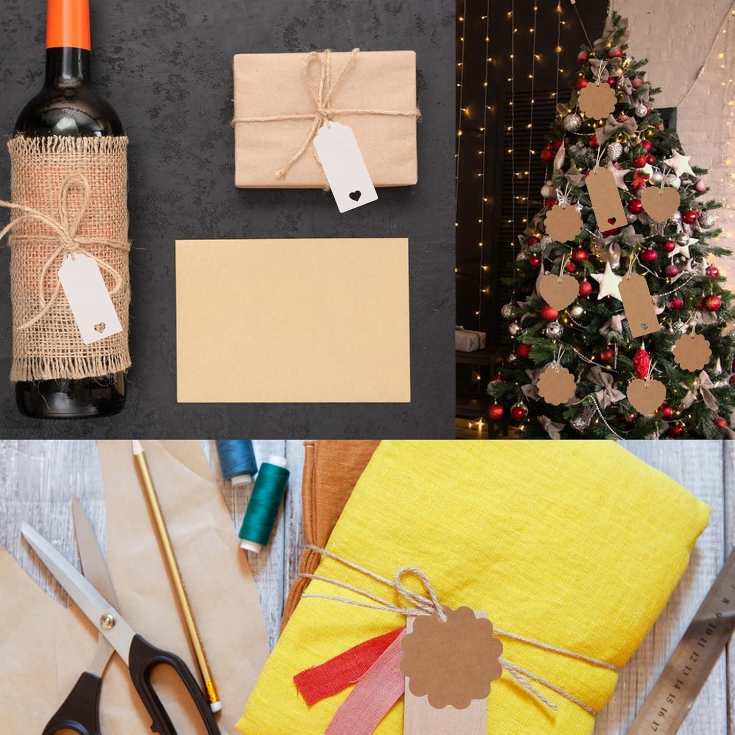 100 Stück Kraftpapier Geschenkanhänger Hochzeit Geburtstag Weihnachten