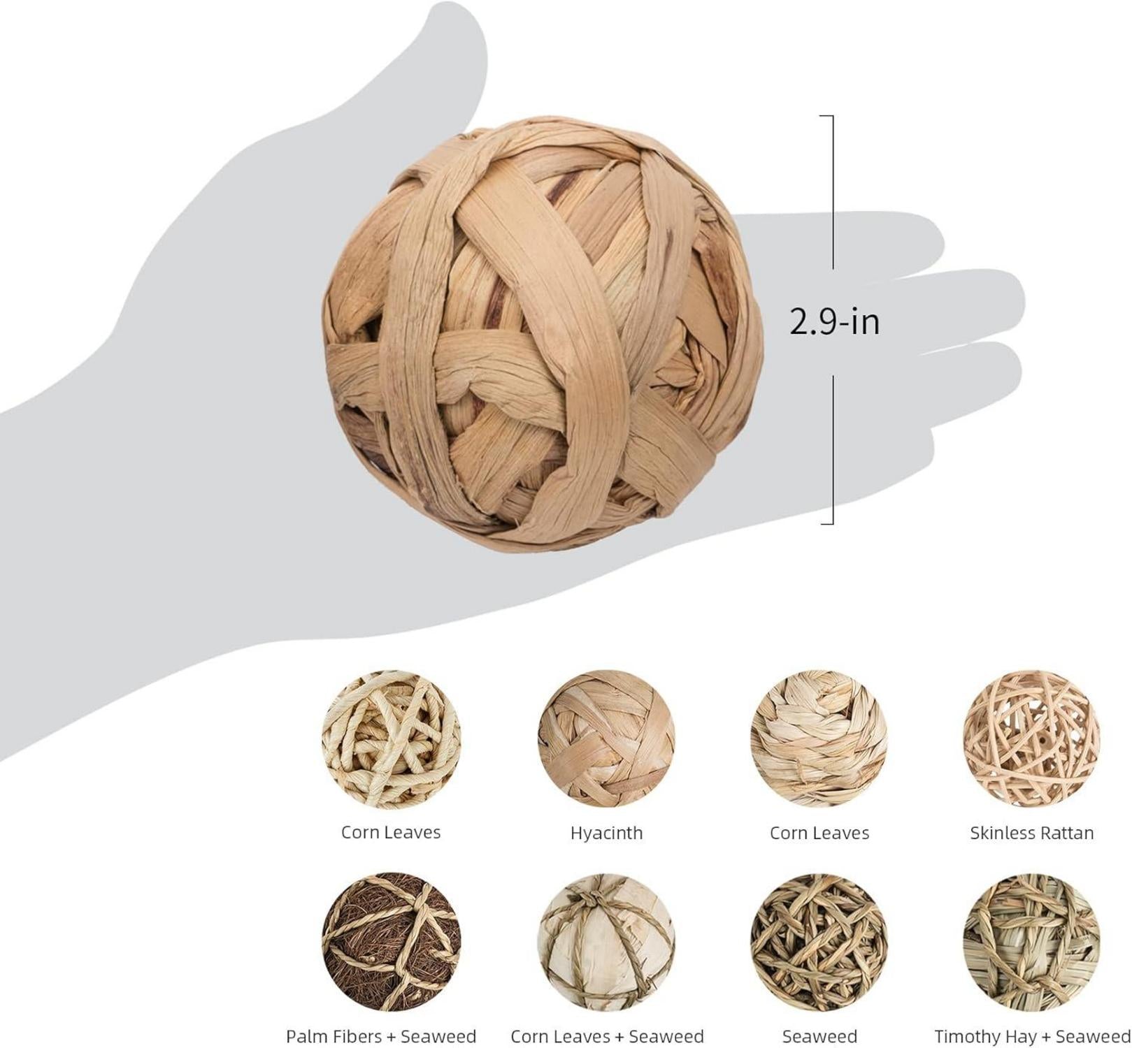 Natürliche Kauspielzeug für Kleintiere - 8er Set, 2,9 Zoll