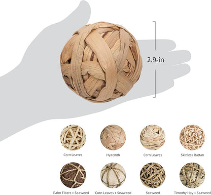 Natürliche Kauspielzeug für Kleintiere - 8er Set, 2,9 Zoll
