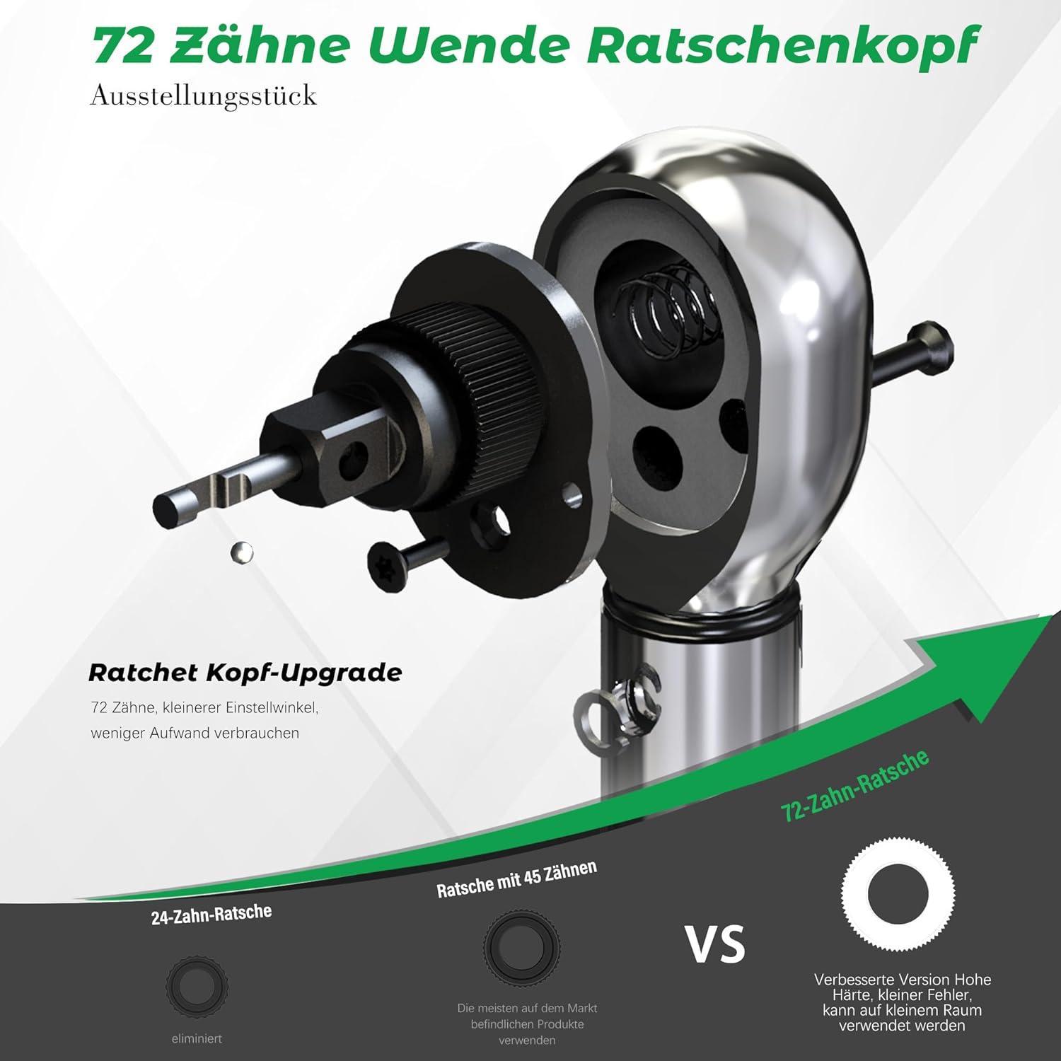 Drehmomentschlüssel Fahrrad 21-tlg 1/4 Zoll 2-24 Nm