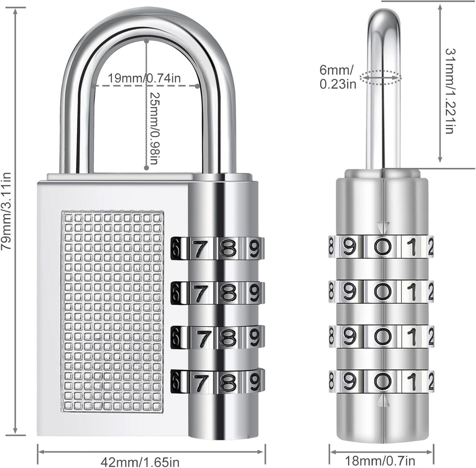 ZHEGE Zahlenschloss 4 Stellig, Wetterschutz, für Fitnessstudio (2