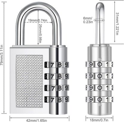 ZHEGE Zahlenschloss 4 Stellig, Wetterschutz, für Fitnessstudio (2