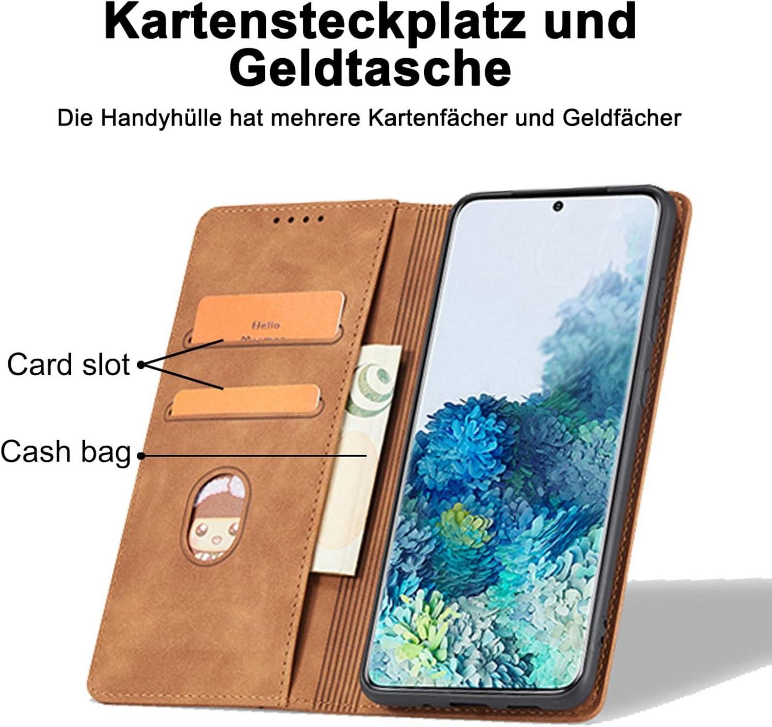 Leder Handyhülle mit Kartenfach für Xiaomi Redmi Note 10 4G