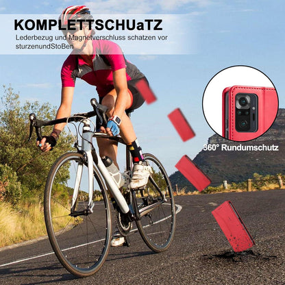 Kompatibel mit Xiaomi Redmi Note 10 Pro Hülle Leder Brieftasche Magnet