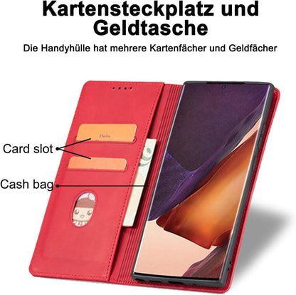 Schutzhülle Samsung Galaxy S20 Ultra Leder Kartenfach Ständer Rot