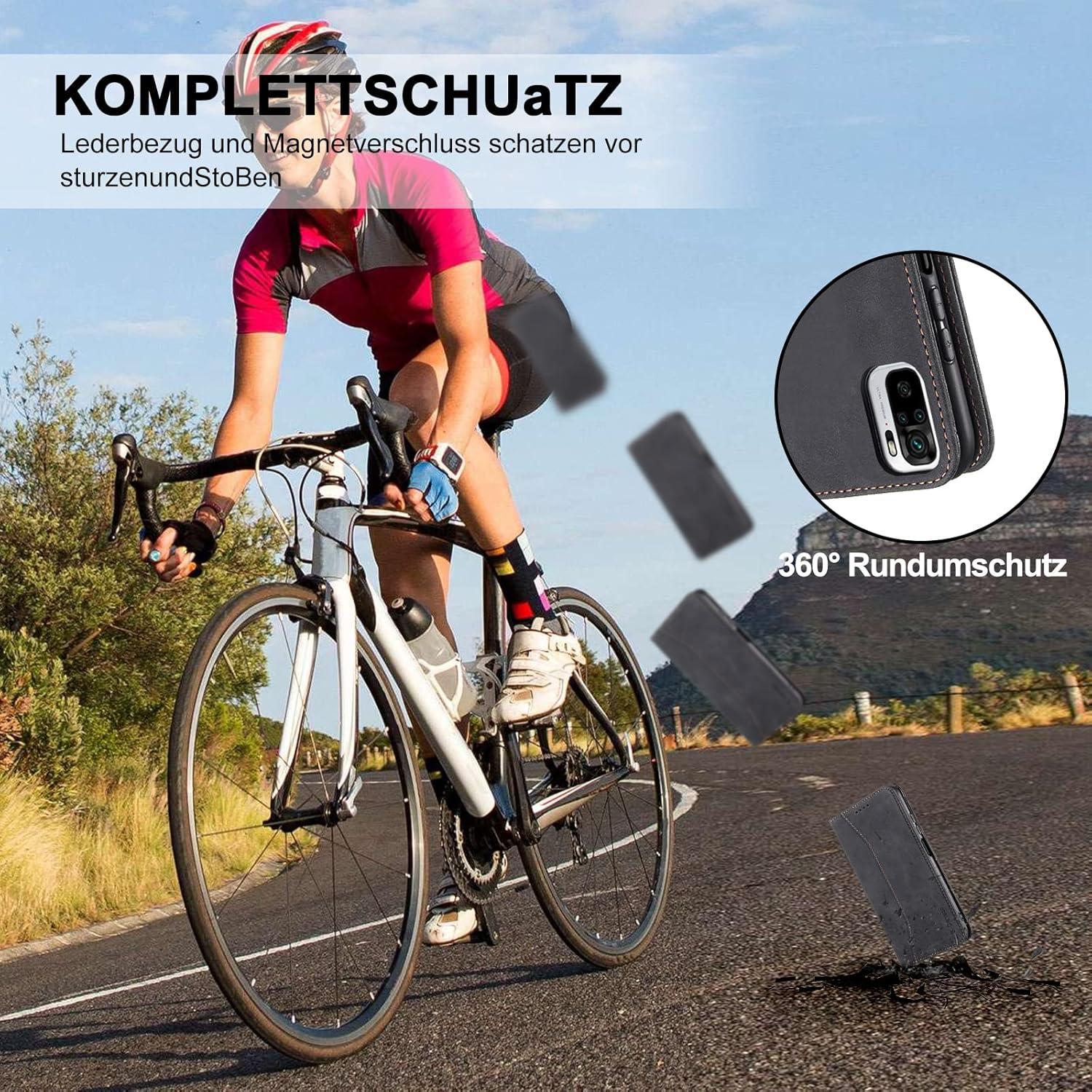 Kompatibel mit Xiaomi Redmi Note 10 4G Lederhülle Magnet Klapphülle