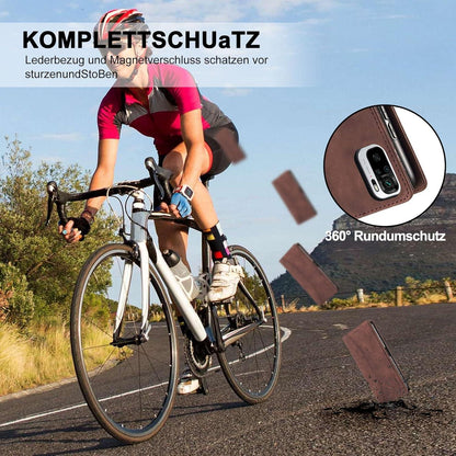 Kompatible Xiaomi Redmi Note 10 4G Klapphülle Leder Kaffee