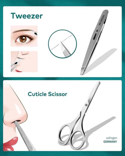 Maniküre Set 9 in 1 Edelstahl Nagelknipser Pediküre Hochwertig Tragbar