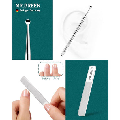 Maniküre Set 8 in 1 Edelstahl Nagelset mit Ledertasche