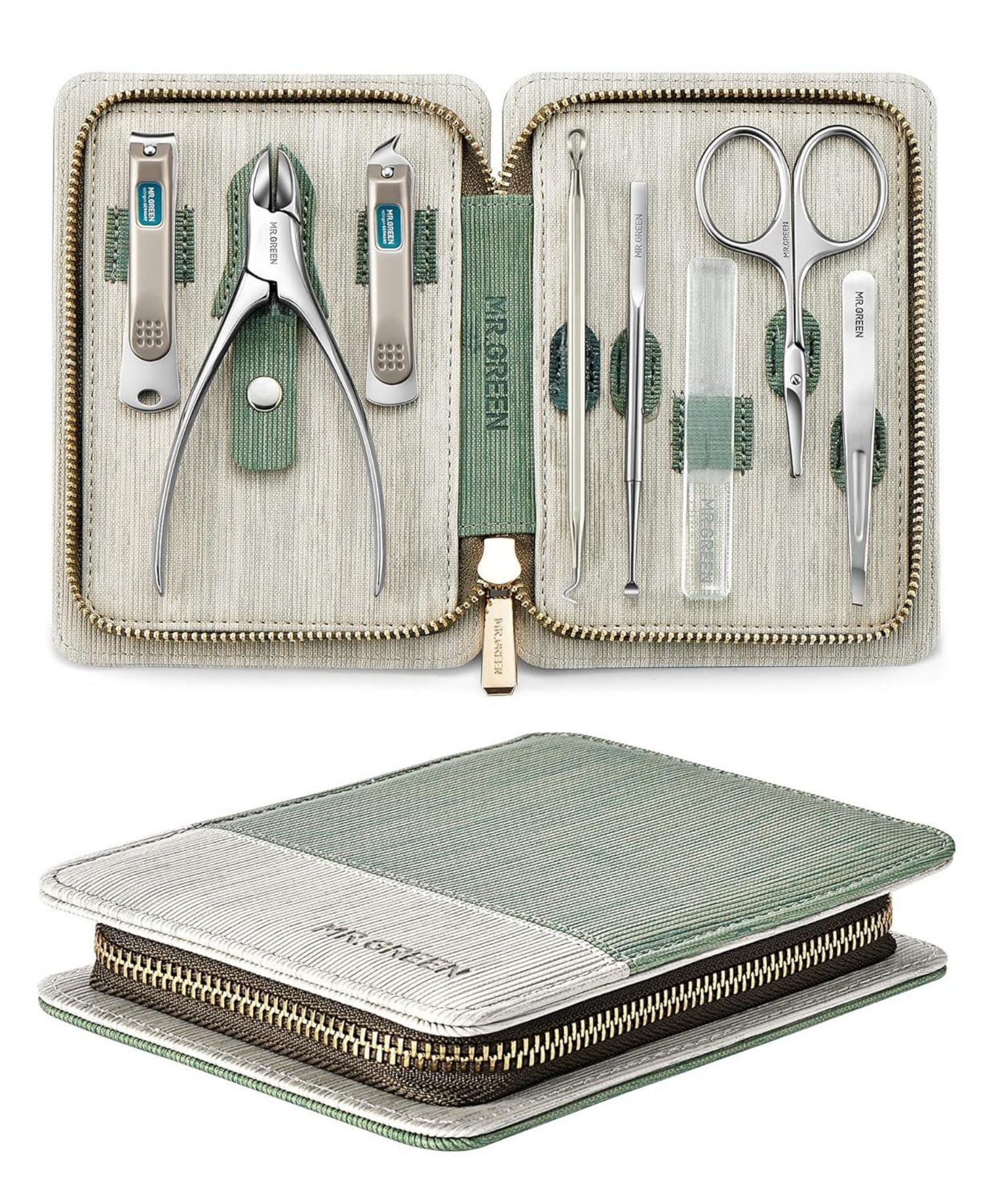 Maniküre Pediküre Set 8 in 1 Professionelles Nagelset mit Ledertasche
