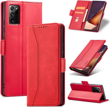 Samsung Galaxy Note 20 Hülle in Rot PU-Leder mit Magnetverschluss und