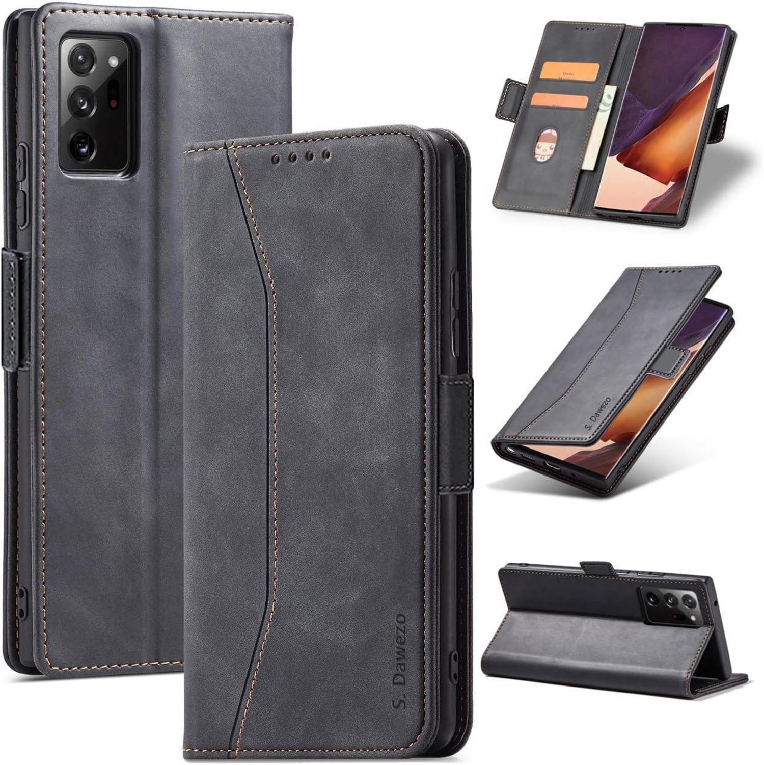 Samsung Galaxy Note 20 Hülle Leder mit Ständer und Kartenfach