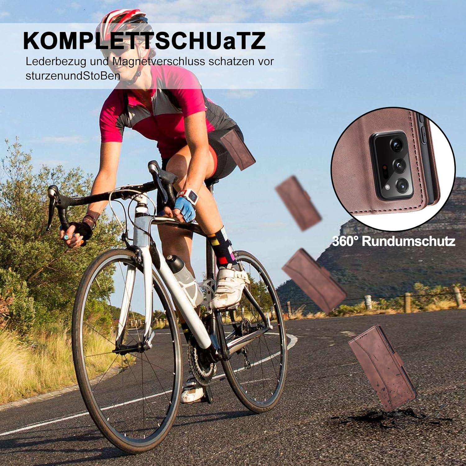 Samsung Galaxy Note 20 Hülle Leder magnetisch Ständer Kartenfach