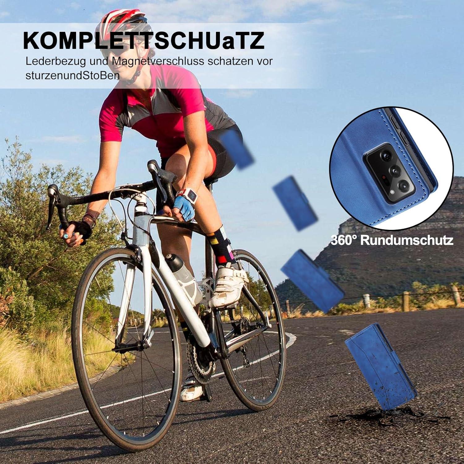 Magnetische Handyhülle Note 20 Premium Leder mit Ständer & Kartenfach
