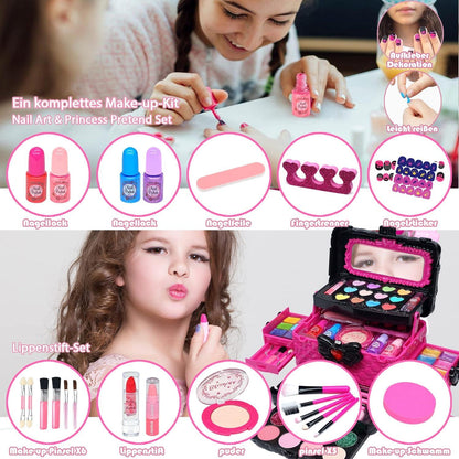Kinder Schminkset Mädchen Make-Up Set 57-teilig Spielzeug - Geschenke für