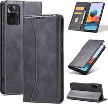 Handyhülle Xiaomi Redmi Note 10 Pro Leder Schwarz Magnet Standfunktion