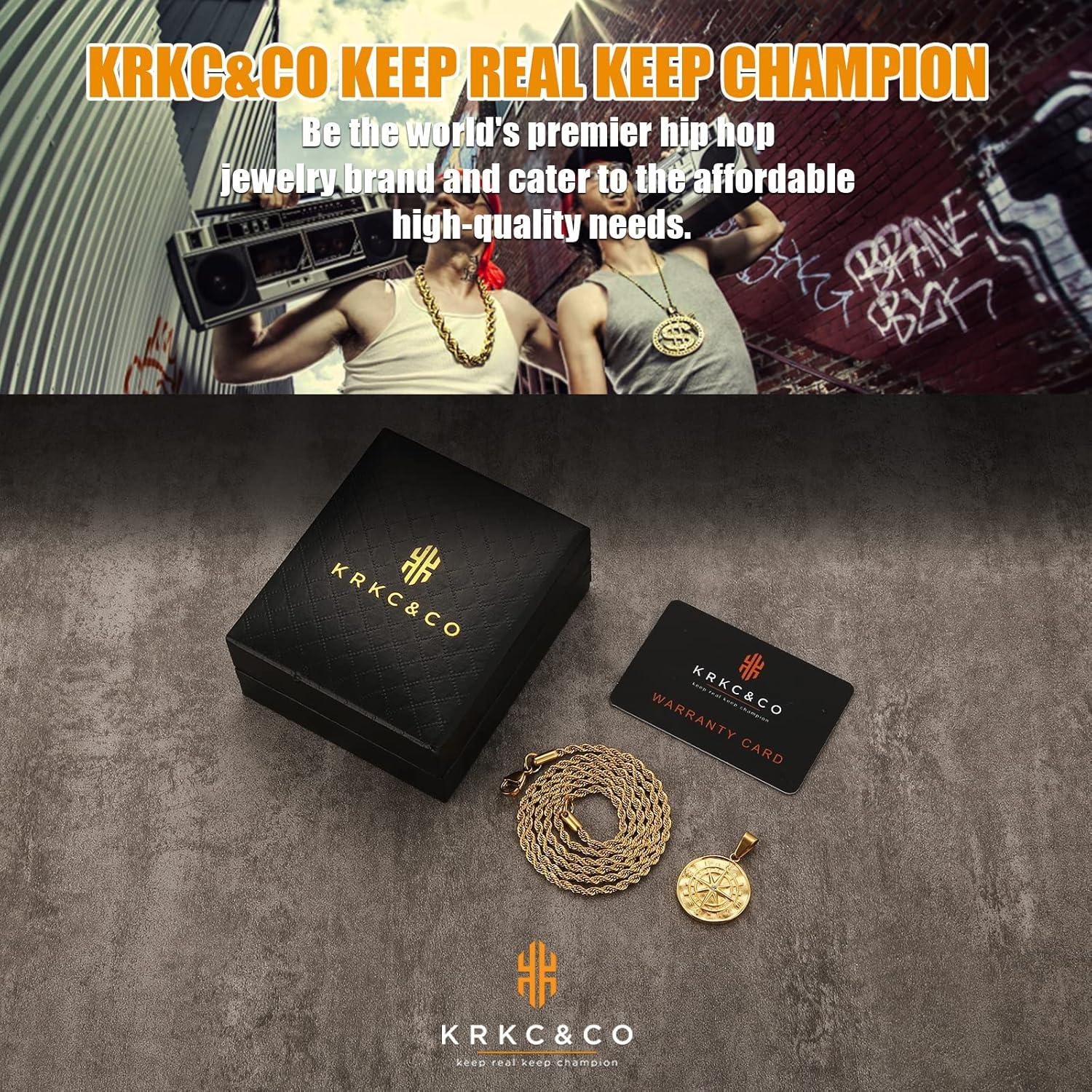 Herren Edelstahl Kette mit Kompass Anhänger, Goldkette 2,5mm 55,9cm