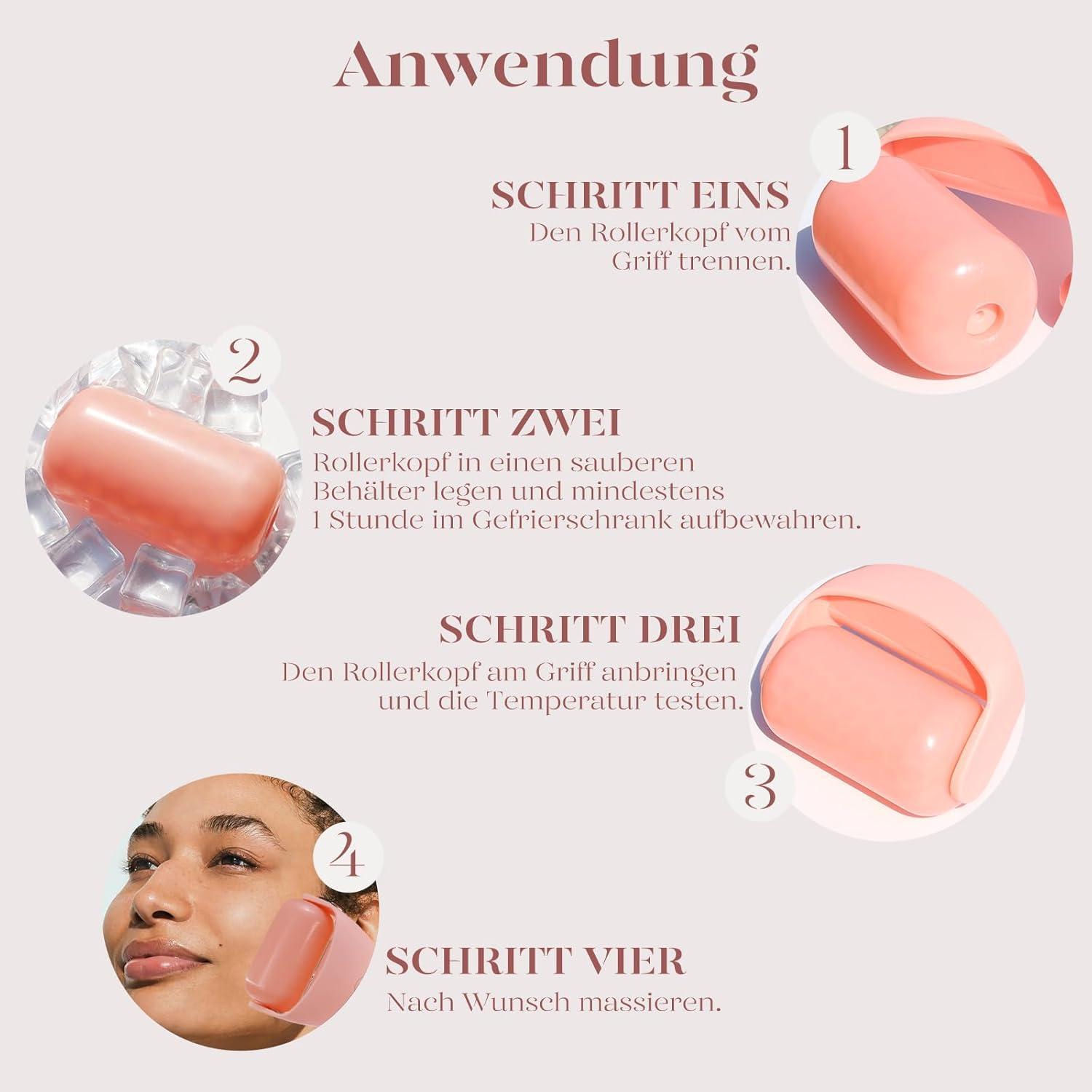 Ice Roller Gua Sha Facial Tools Schwellungsreduzierung Migräne Relief Rose
