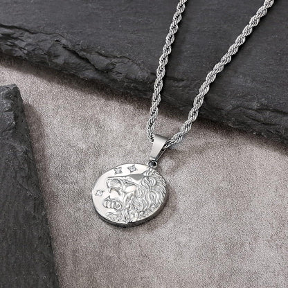 Herren Kette mit Löwe Anhänger, 2,5mm 55,9cm Geburtstag Geschenk
