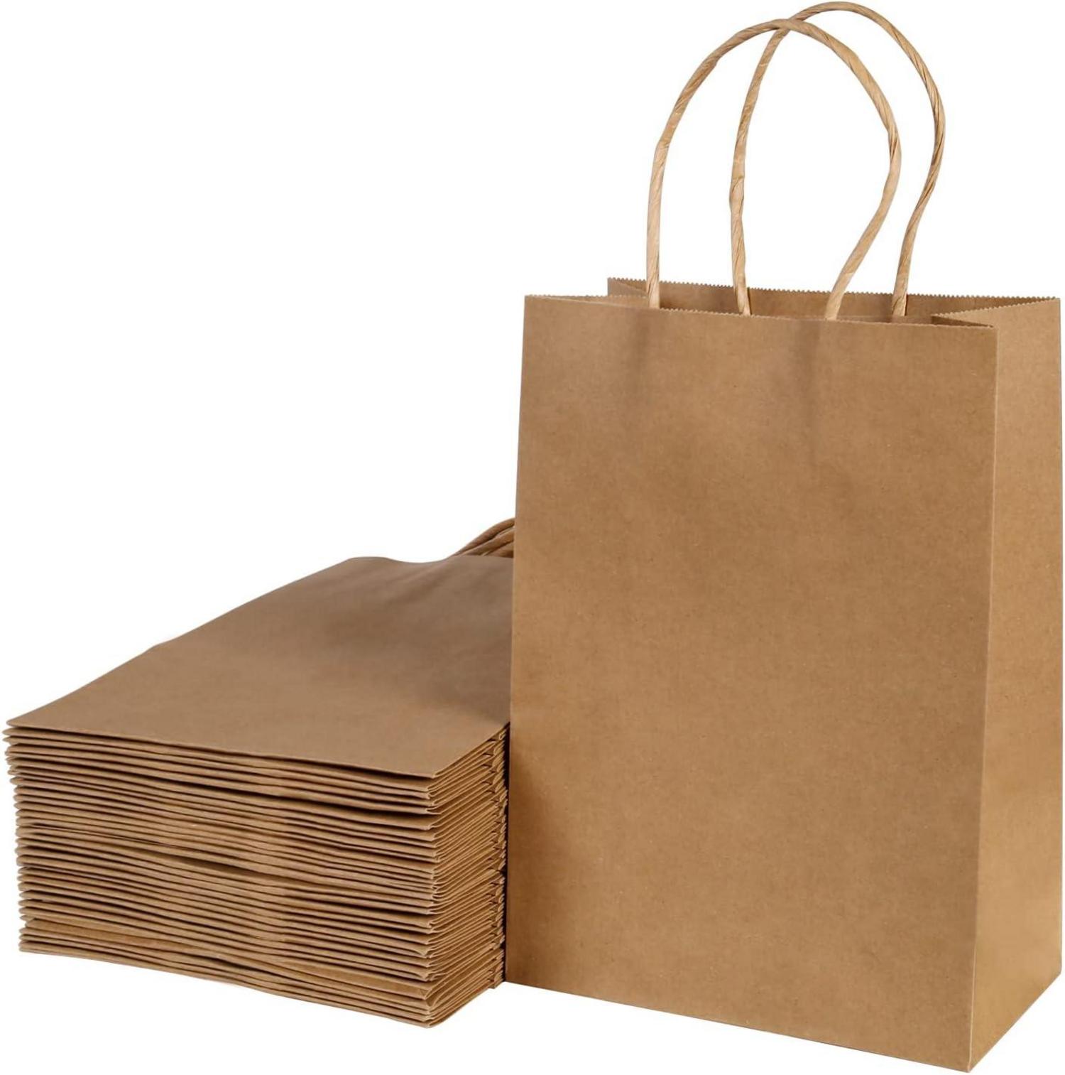 Braune Kraftpapiertüten 40 Stück 21x15x8cm Geschenktüten Partys