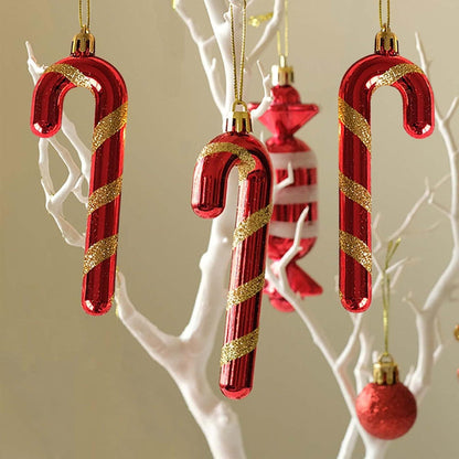 12er Set Weihnachtsbaumschmuck Zuckerstangen Anhänger Ornamente