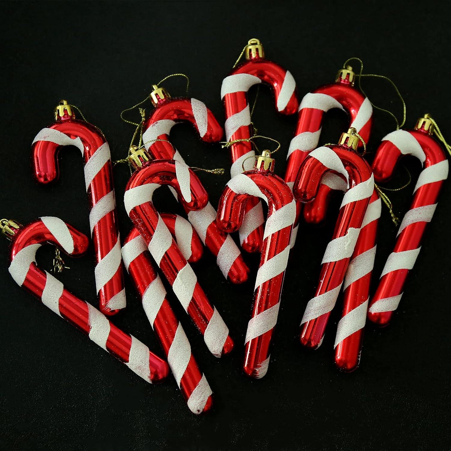 12er Set Zuckerstangen Weihnachtsbaumschmuck zum Aufhängen