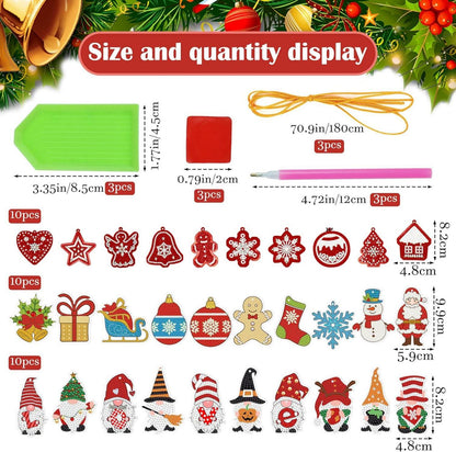 Doppelseitige Diamond Painting Weihnachtsanhänger DIY-Set 30