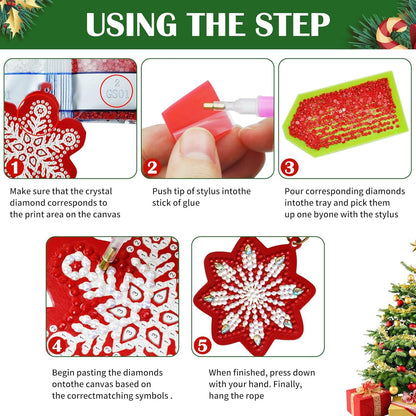 LYLIDIA Diamond Painting Weihnachtsanhänger DIY Kit 30 Stück Diamant Deko