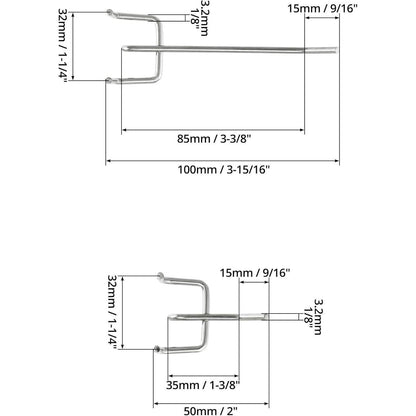 Lochwandhaken Set 60 Stk. Edelstahl 5cm & 10cm für