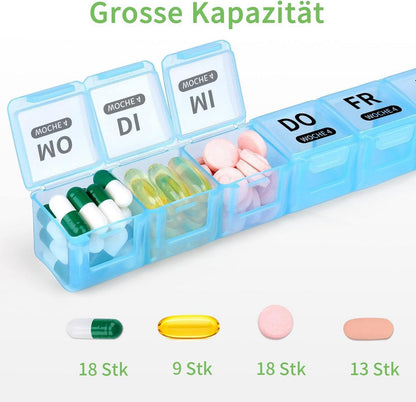 Tablettenbox 7 Tage Große Fächer Medikamenten Organizer