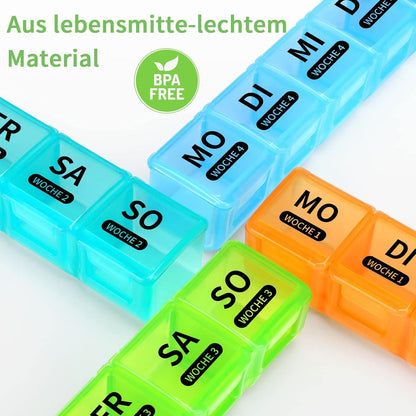 Opret Tablettenbox 7 Tage Große Fächer Medikamenten Organizer