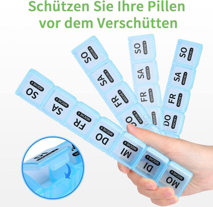 Tablettenbox 7 Tage Große Fächer Monat Pillendose Medikamentenbox