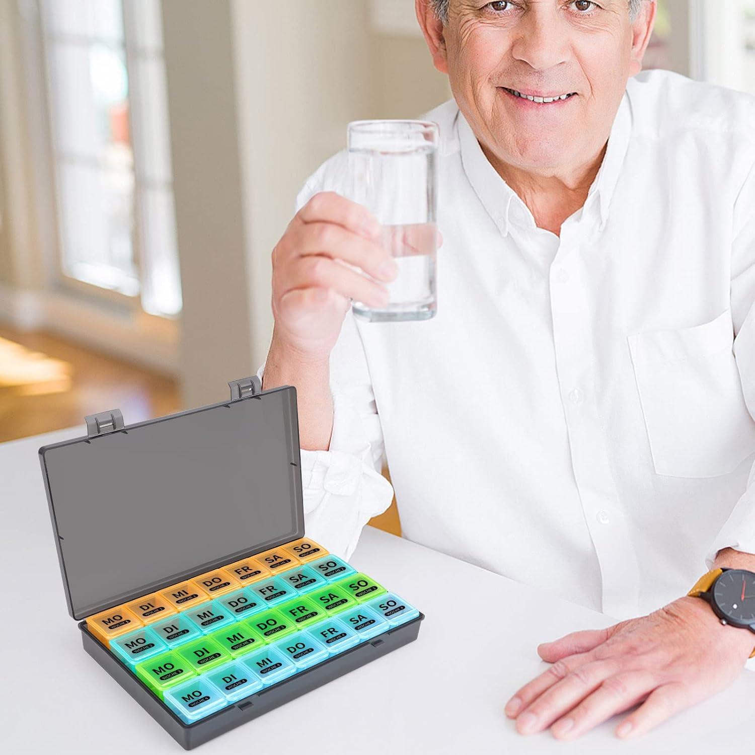 Tablettenbox 7 Tage Große Fächer Medikamentenbox Organizer
