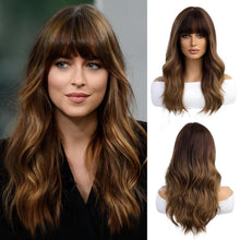 Lockige Ombre Perücke Damen Synthetische Haare hitzebeständig Party