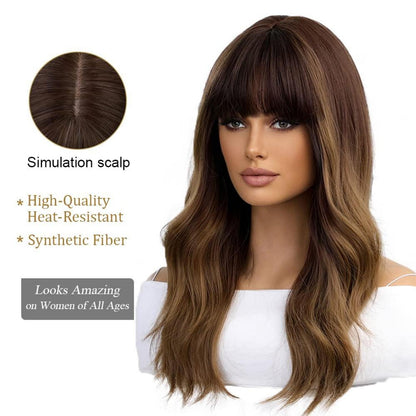 Lockige Ombre Perücke Damen Synthetische Haare hitzebeständig Party
