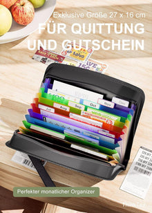 Quittung Coupon Organizer 12 Taschen kleine Akkordeon-Datei