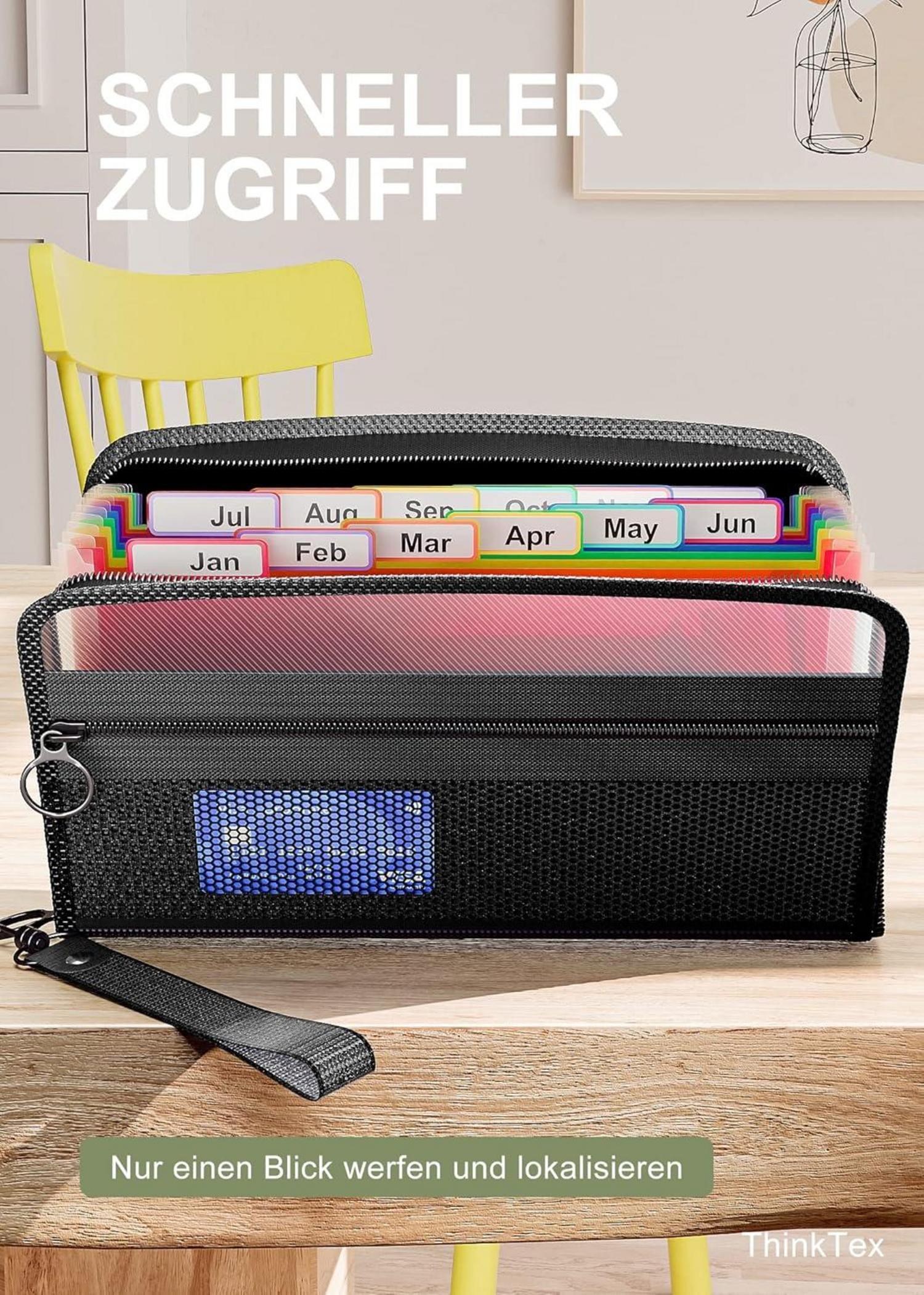 ThinkTex Quittung Coupon Organizer 12 Taschen kleine Datei Veranstalter 28x15 cm