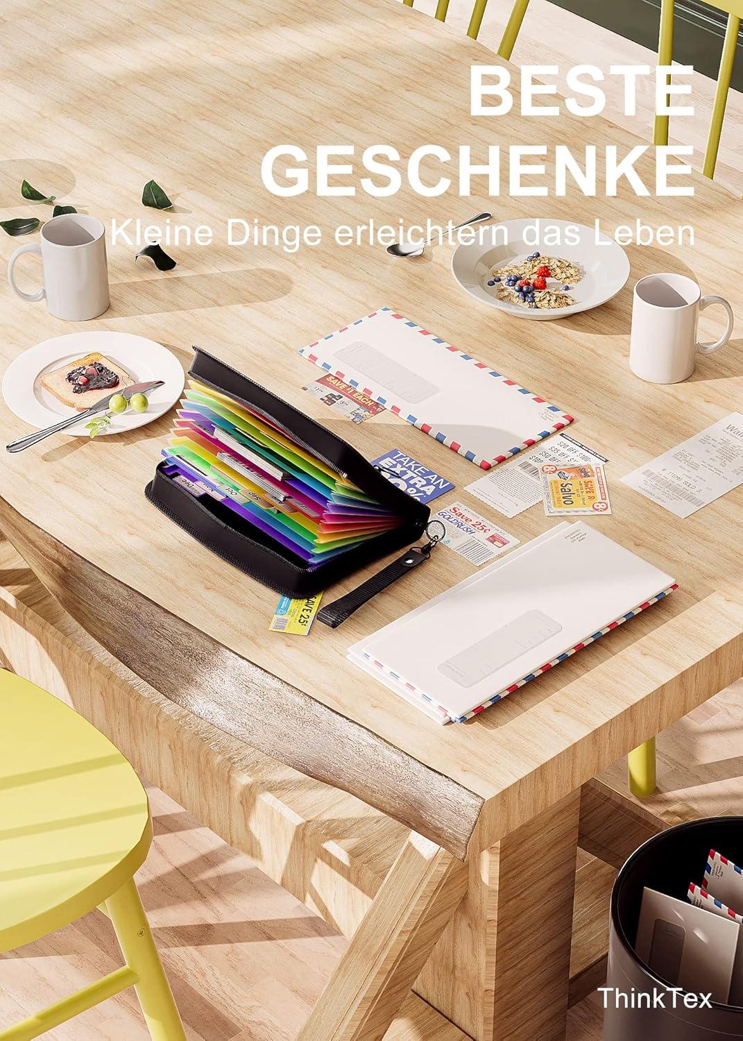 Quittung Coupon Organizer 12 Taschen Akkordeon-Datei Veranstalter 28 x 15 cm