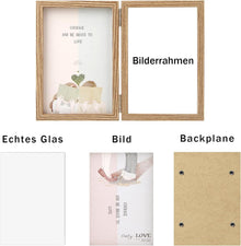 Doppelter Holz Bilderrahmen 10x15 Glasfront Vertikal Desktop