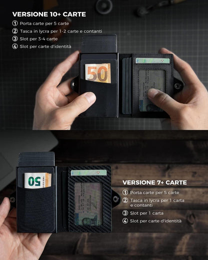 Kartenetui RFID Schutz Herren Geldbörse Airtag POP UP Slim Wallet