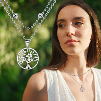 Damen Halskette Lebensbaum 925 Silber, Geschenk für Sie